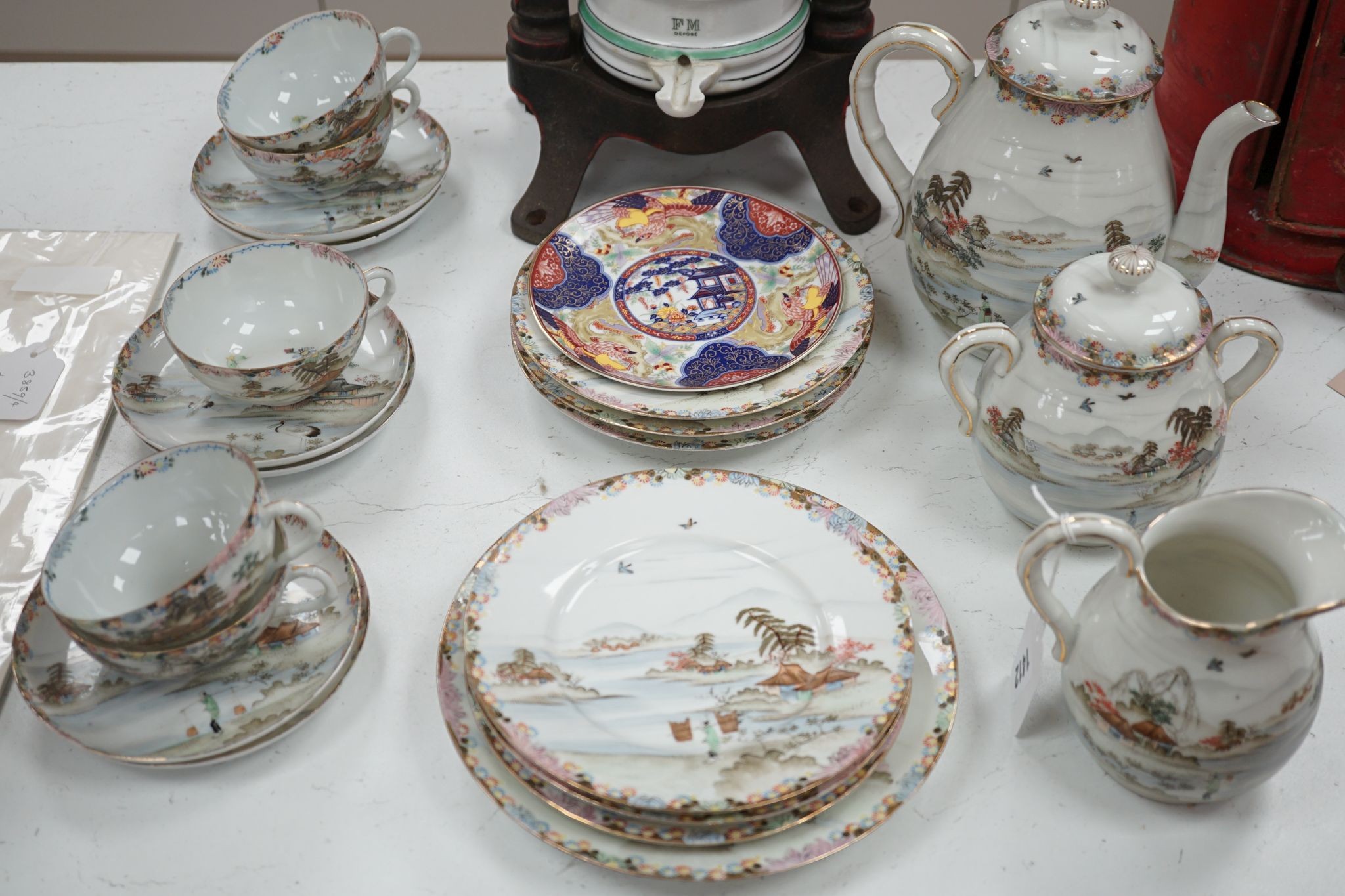 A Japanese eggshell porcelain service